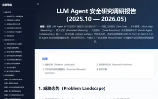 LLM Agent 安全研究调研报告首页:威胁态势、前沿方向与选题建议的目录